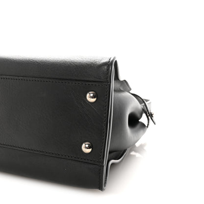 Fendi Vitello Dolce Shiny Nappa Plexglass Granite Medium Peekaboo Iconic Satchel Black 10 of 10