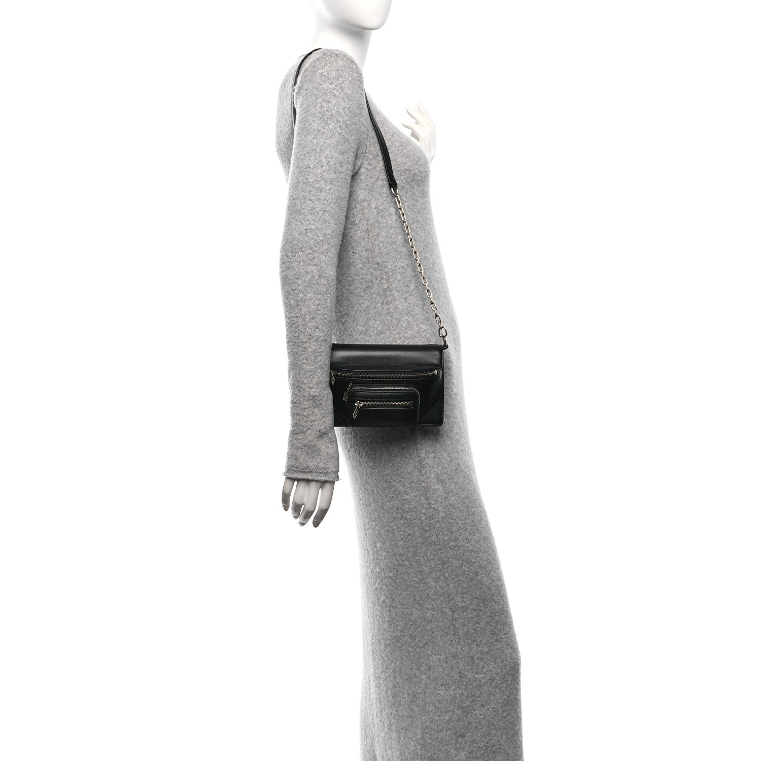 Alexander Wang Lambskin Attica Chain Crossbody Bag Black 3 of 12