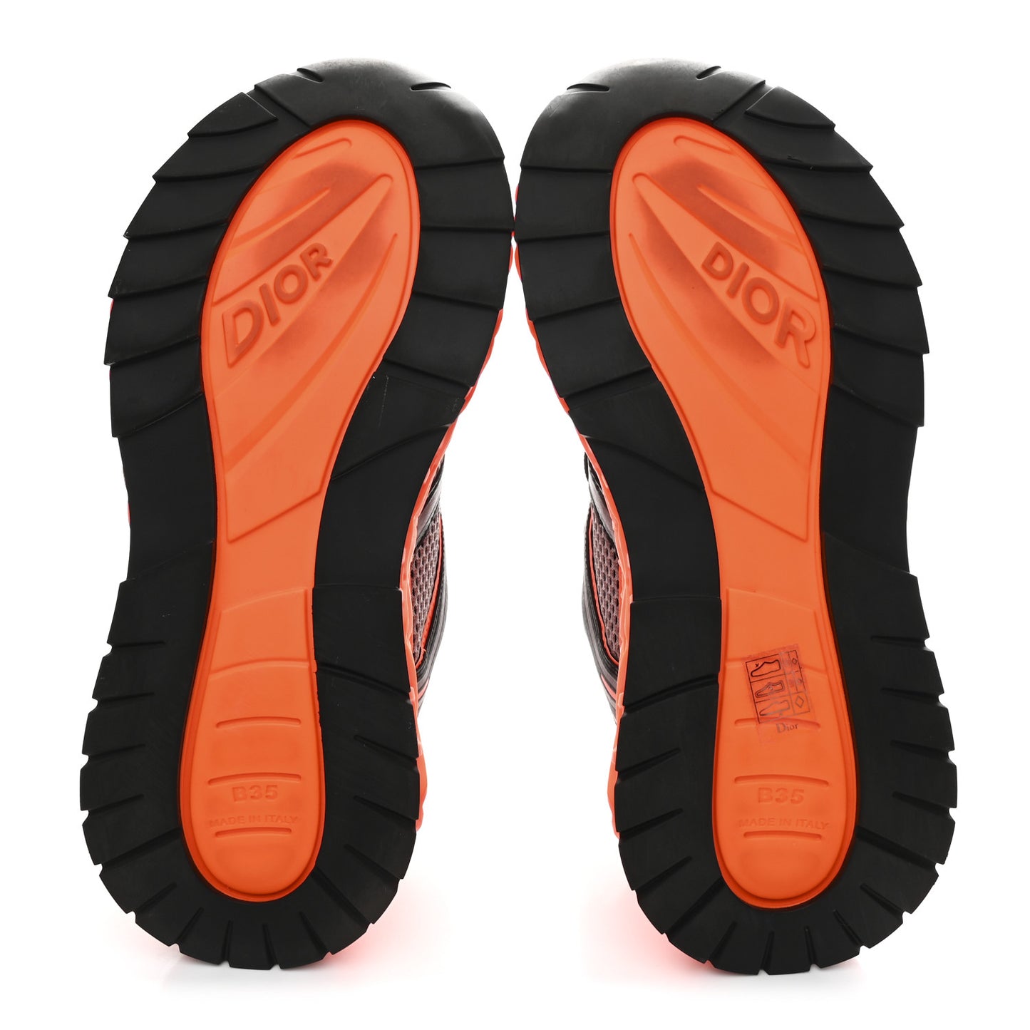 Technical Mesh Calfskin Mens B35 NXXT Sneakers 45 Black Orange