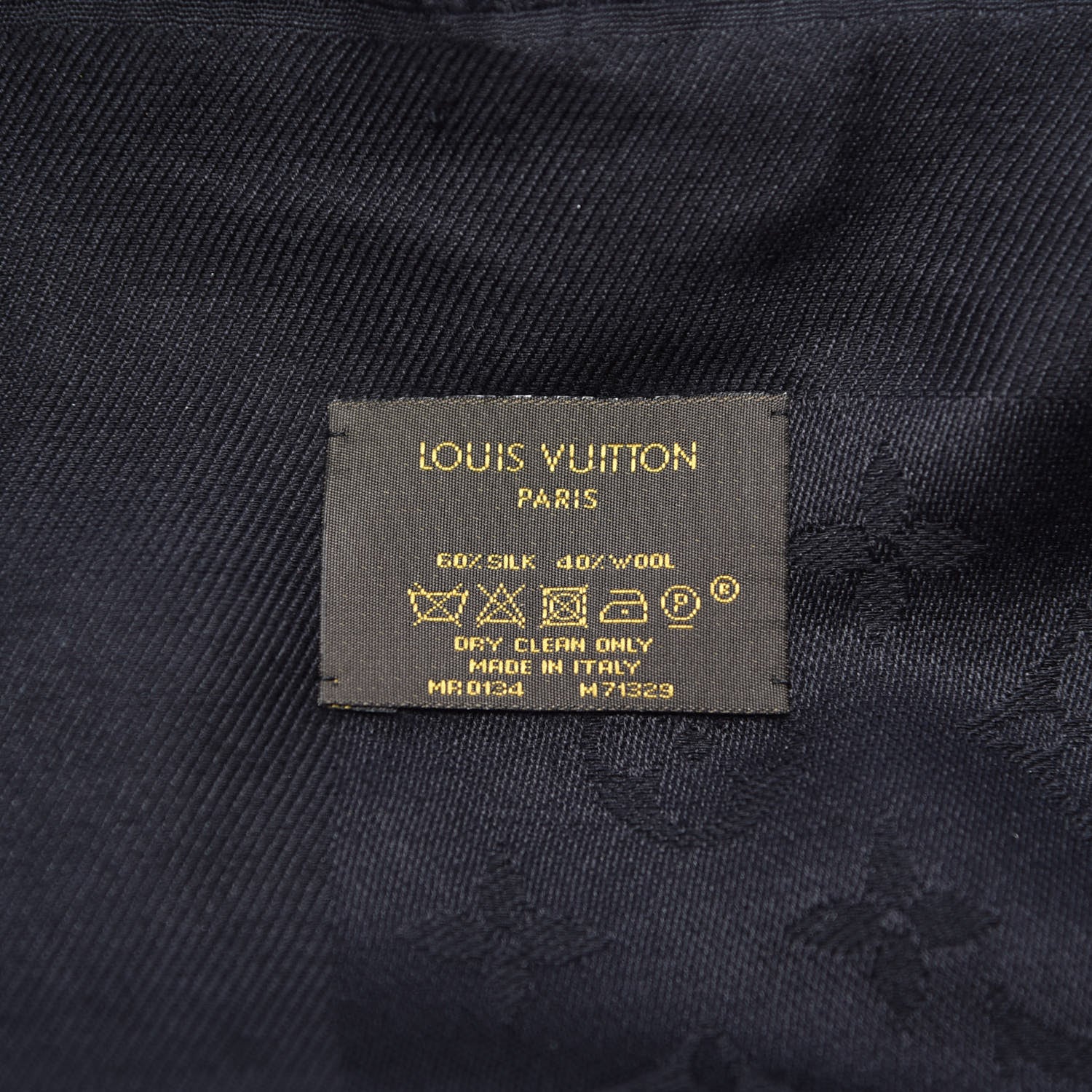 Louis Vuitton Wool Silk Monogram Shawl Black 16 of 17