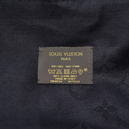 Louis Vuitton Wool Silk Monogram Shawl Black 16 of 17