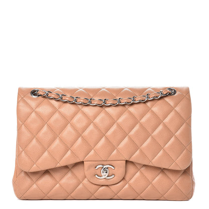 Chanel Caviar Quilted Jumbo Double Flap Beige 1 of 12