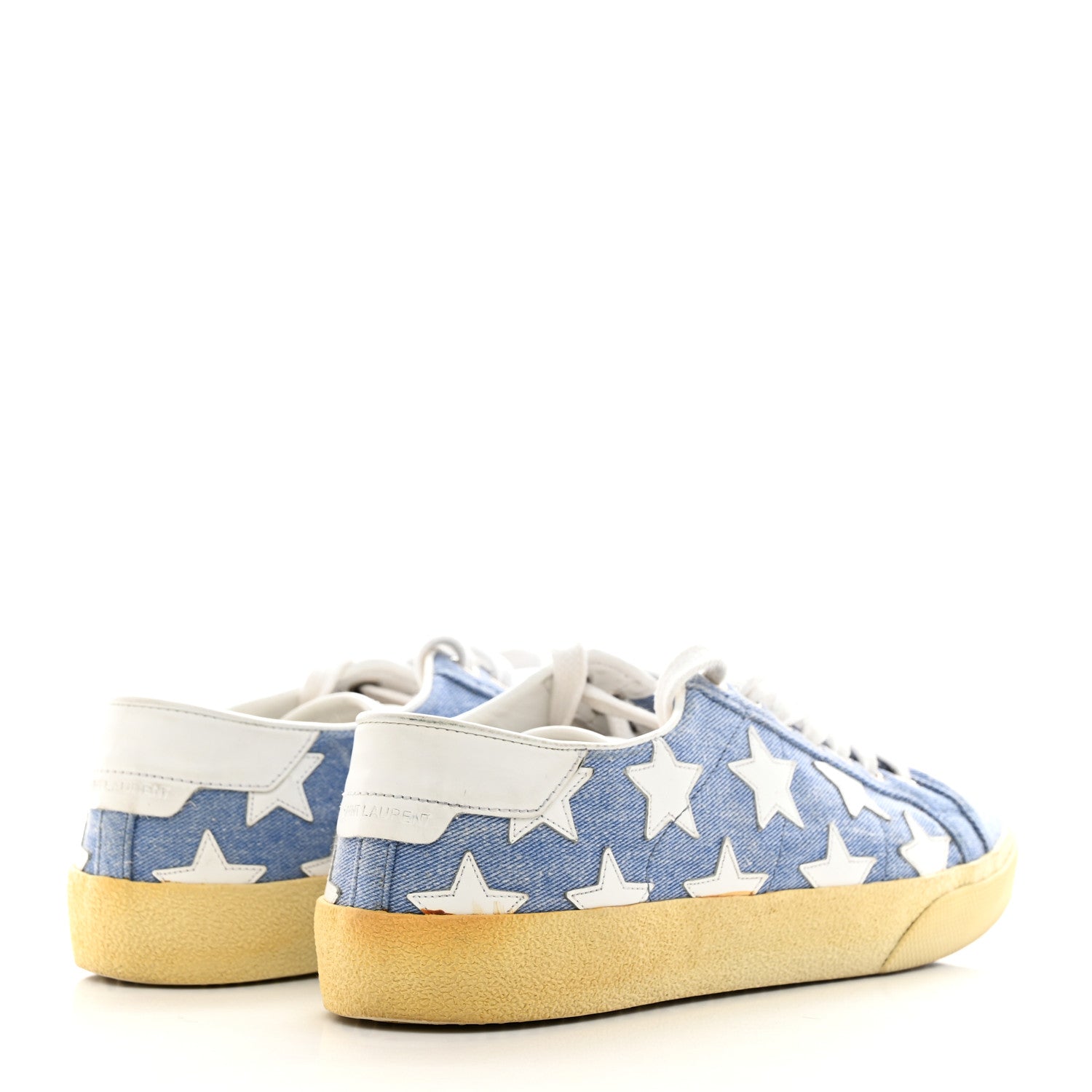 Saint Laurent Denim Calfskin Star Court Sneakers 37 Blue 5 of 16