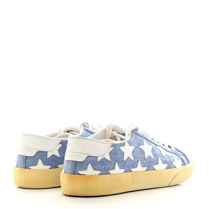 Saint Laurent Denim Calfskin Star Court Sneakers 37 Blue 5 of 16