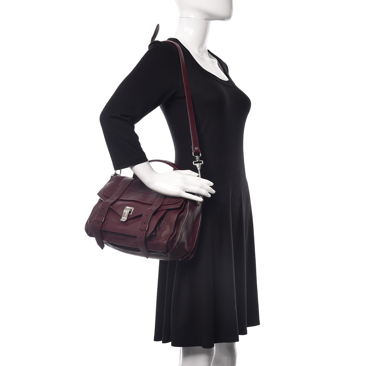 Proenza Schouler Lambskin Medium PS1 Satchel Oxblood 2 of 10