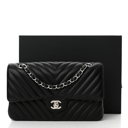 Chanel Lambskin Chevron Quilted Medium Double Flap Black 14 of 14
