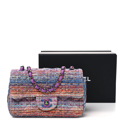 Chanel Tweed Quilted Mini Rectangular Flap Blue Pink Orange 11 of 11