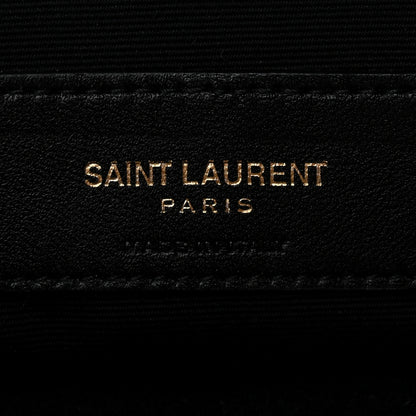 Saint Laurent Calfskin Matelasse Chevron Monogram A5 Wristlet Black 6 of 7
