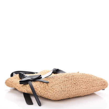 Celine Straw Calfskin Large Basket Bag Natural Black 4 of 7