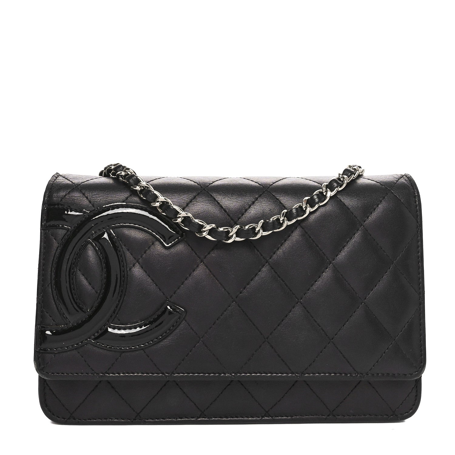 Chanel Calfskin Quilted Cambon Wallet on Chain WOC Black 1 of 13