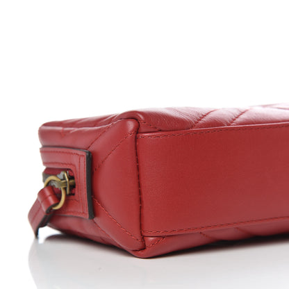 Gucci Calfskin Matelasse GG Marmont Cosmetic Case Hibiscus Red 9 of 9