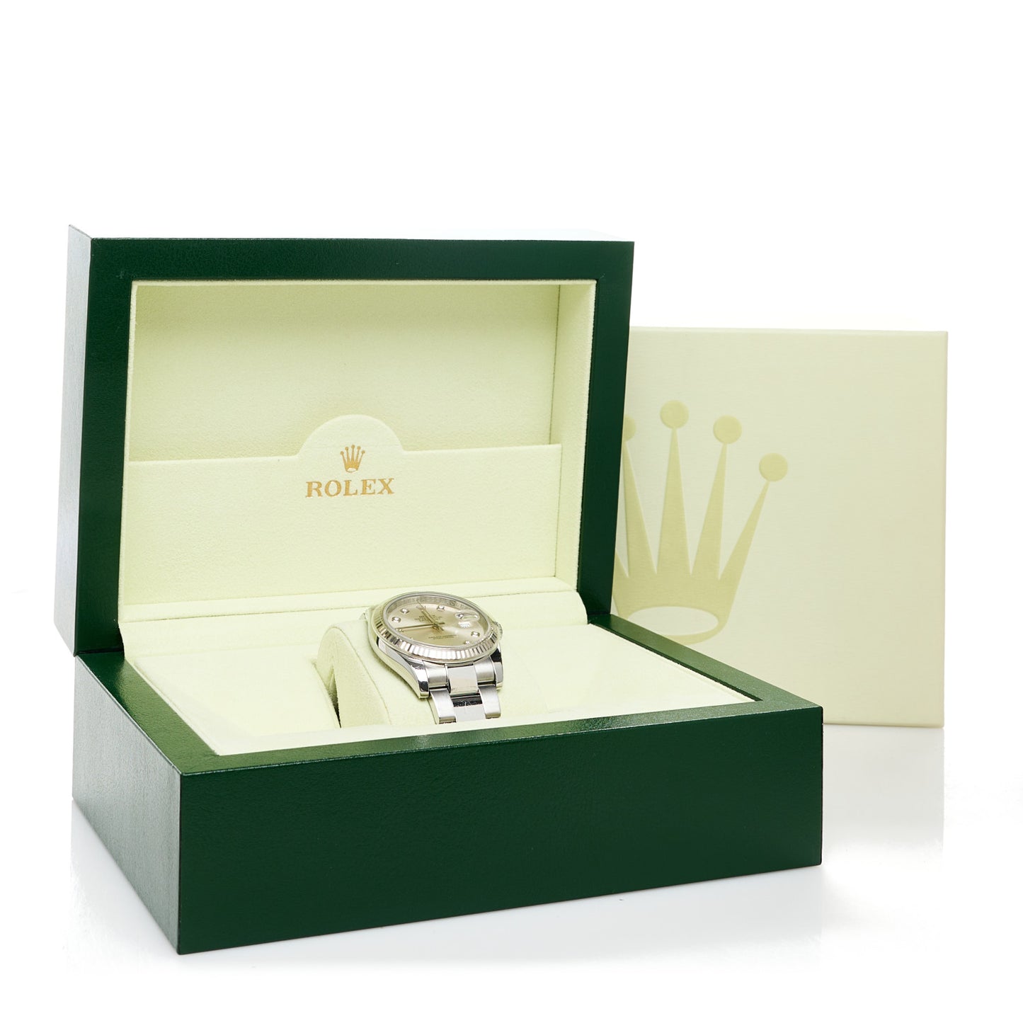 Stainless Steel 18K White Gold Diamond 36mm Oyster Perpetual Datejust Watch Silver 116234