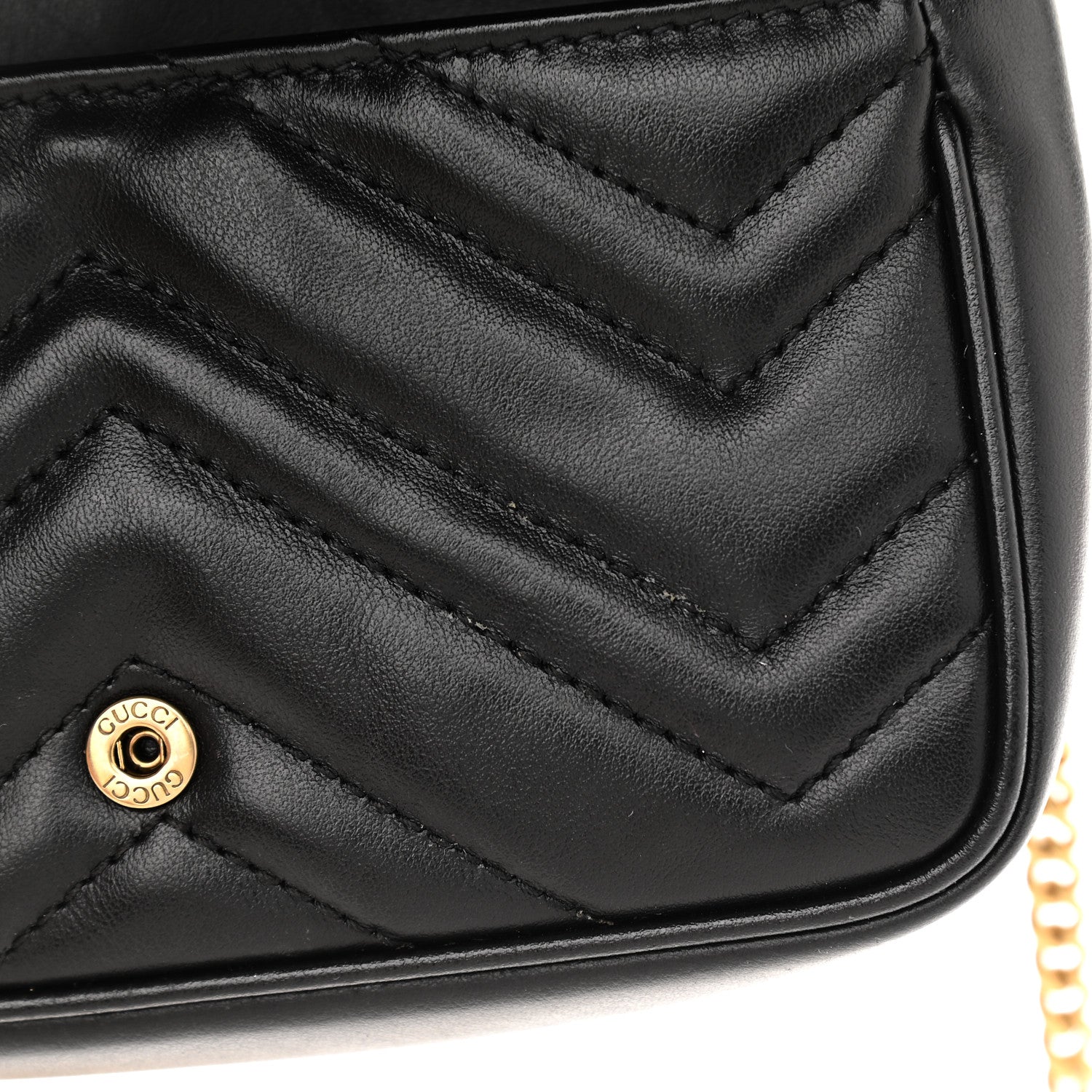 Gucci Calfskin Matelasse Super Mini GG Marmont Shoulder Bag Black 11 of 11