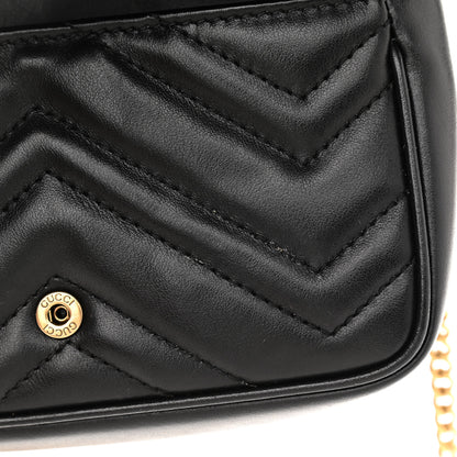 Gucci Calfskin Matelasse Super Mini GG Marmont Shoulder Bag Black 11 of 11