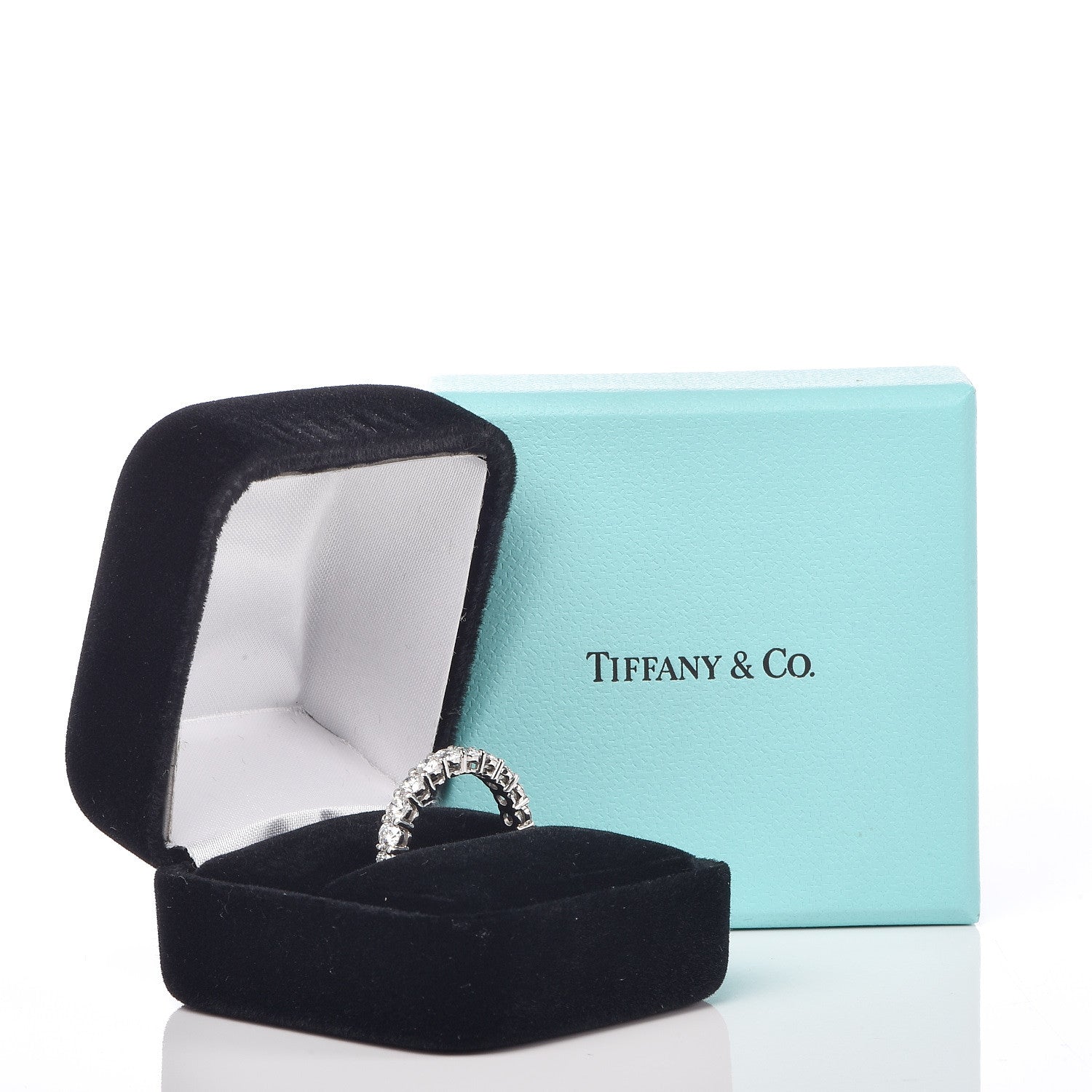 Tiffany Platinum Diamond Embrace Eternity Band Ring 50 5.5 5 of 5