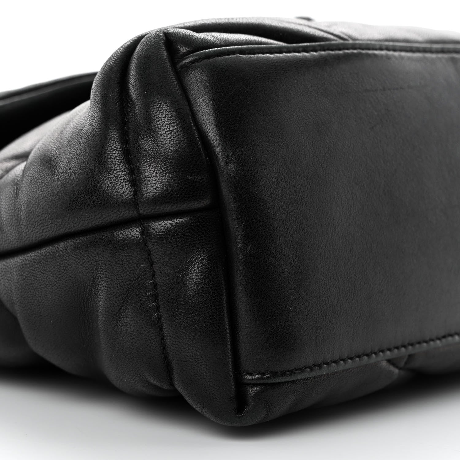 Saint Laurent Lambskin Quilted Small Loulou Puffer Monogram Chain Satchel Black 9 of 10