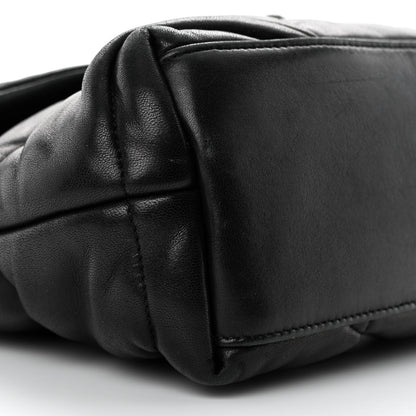 Saint Laurent Lambskin Quilted Small Loulou Puffer Monogram Chain Satchel Black 9 of 10