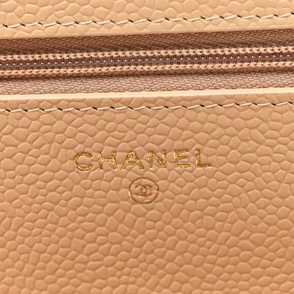 Chanel Caviar Quilted Wallet on Chain WOC Beige 10 of 21