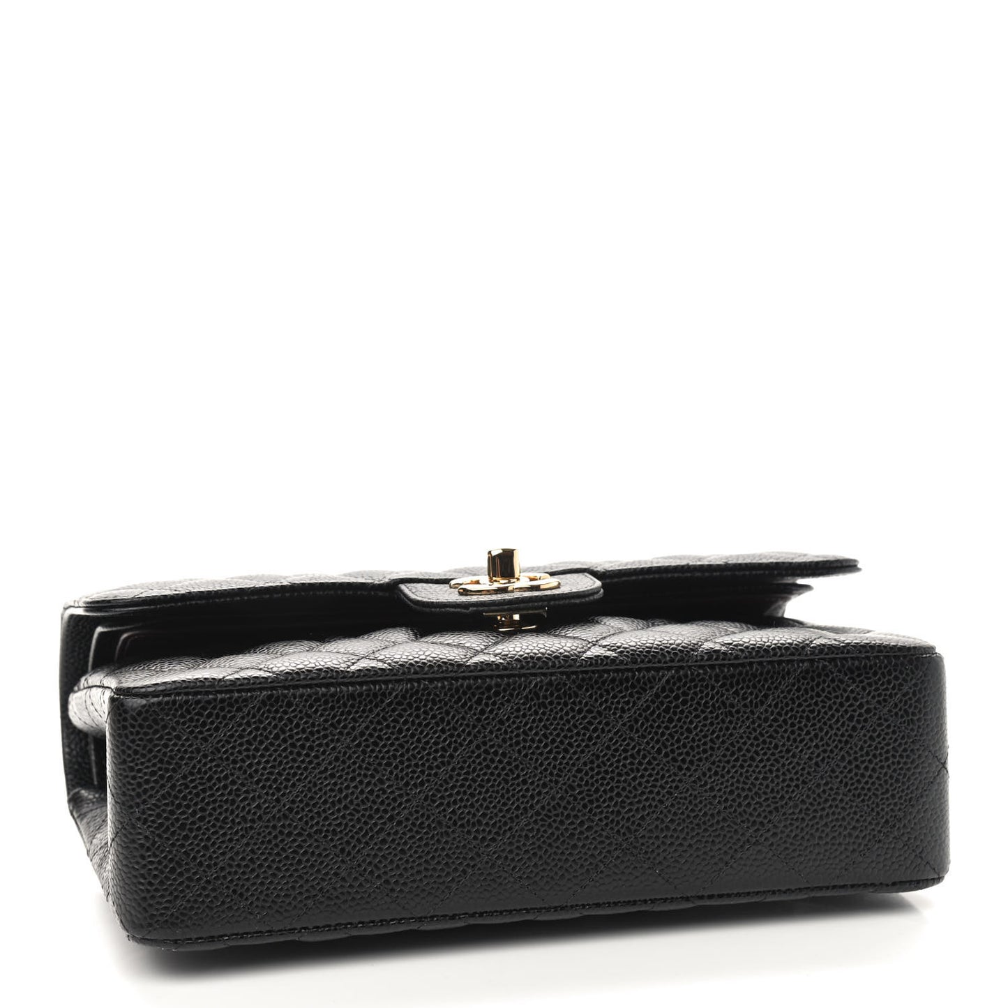 Caviar Quilted Small Double Flap Black