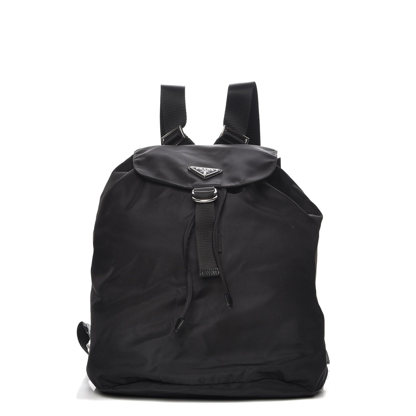 Nylon Cinch Backpack Black