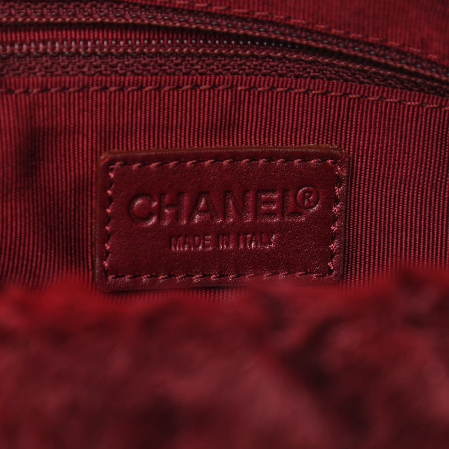 Rabbit Fur Shoulder Bag Burgundy