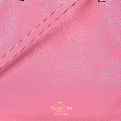 Valentino Garavani Grained Calfskin Medium Rockstud Reversible Tote Army Green Pink 14 of 16