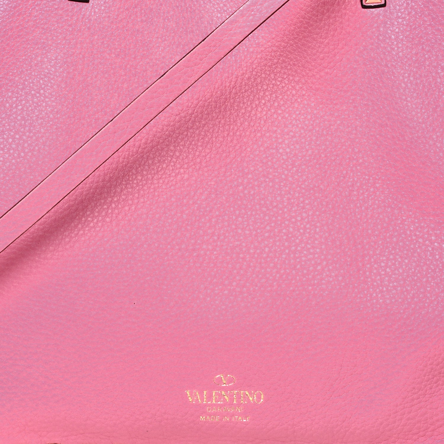 Valentino Garavani Grained Calfskin Medium Rockstud Reversible Tote Army Green Pink 14 of 16