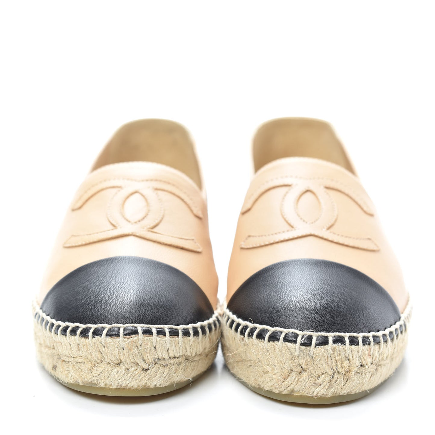 Lambskin CC Espadrilles 39 Beige Black