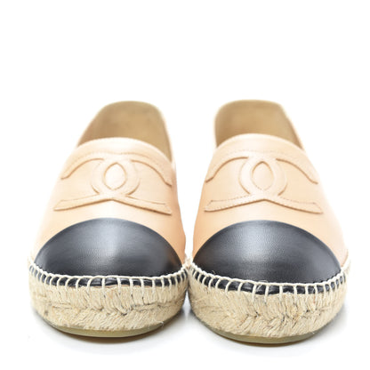 Chanel Lambskin CC Espadrilles 39 Beige Black 2 of 7