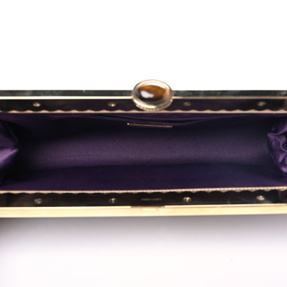 Judith Leiber Crystal Metallic Clutch Antique Gold 4 of 5