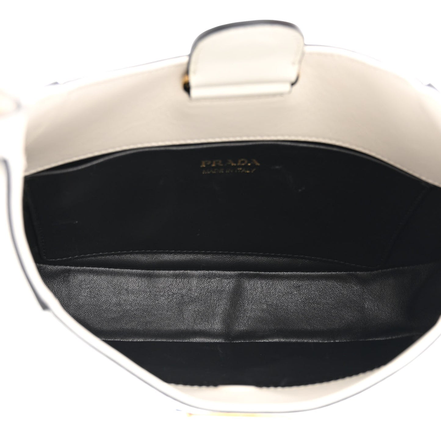 Box Calfskin Shoulder Bag White Black