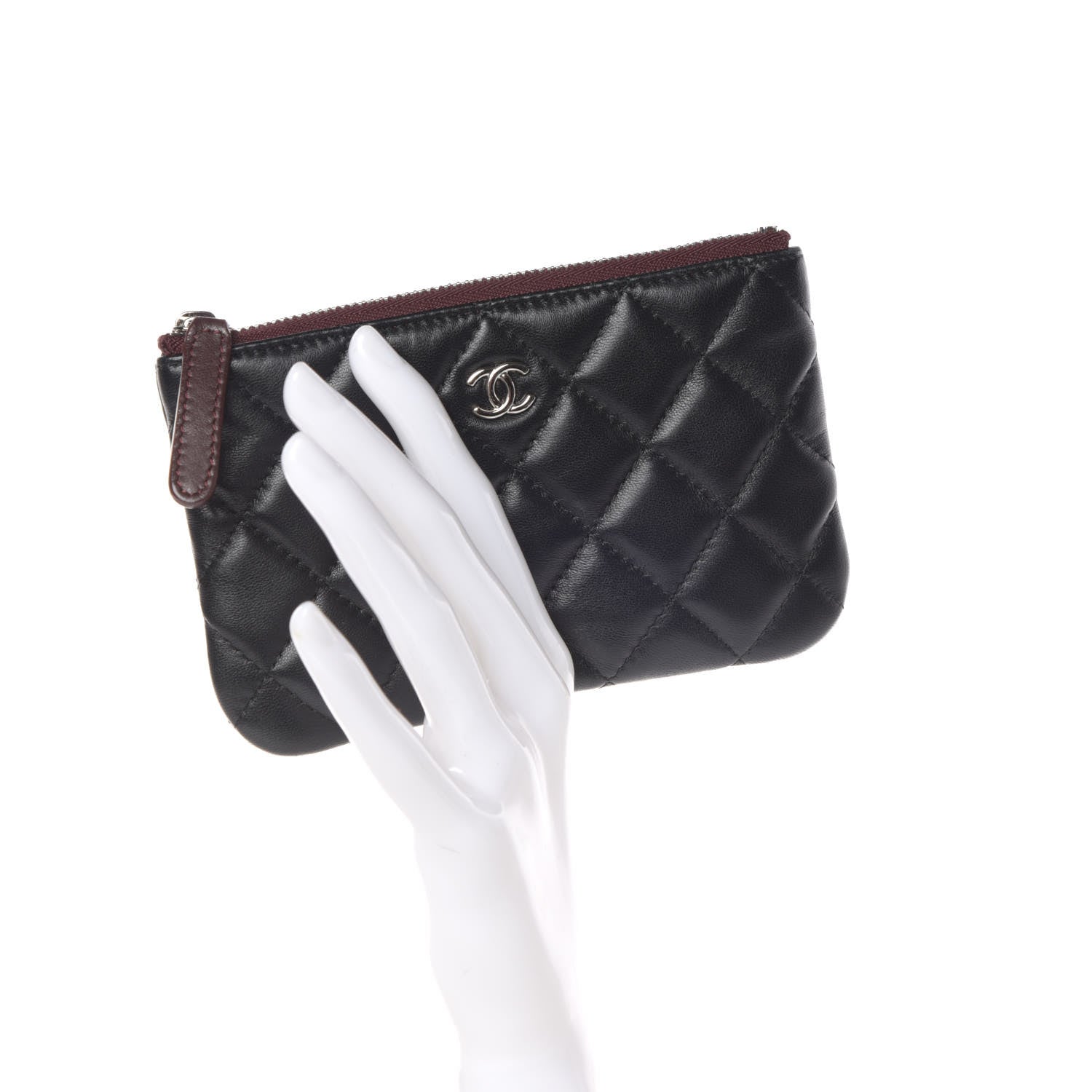 Chanel Lambskin Quilted Small Cosmetic Case Black 2 of 8