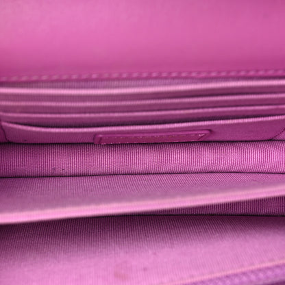 Chanel Tweed Enamel Quilted Pending CC Mini Wallet On Chain WOC Pink Purple 6 of 10