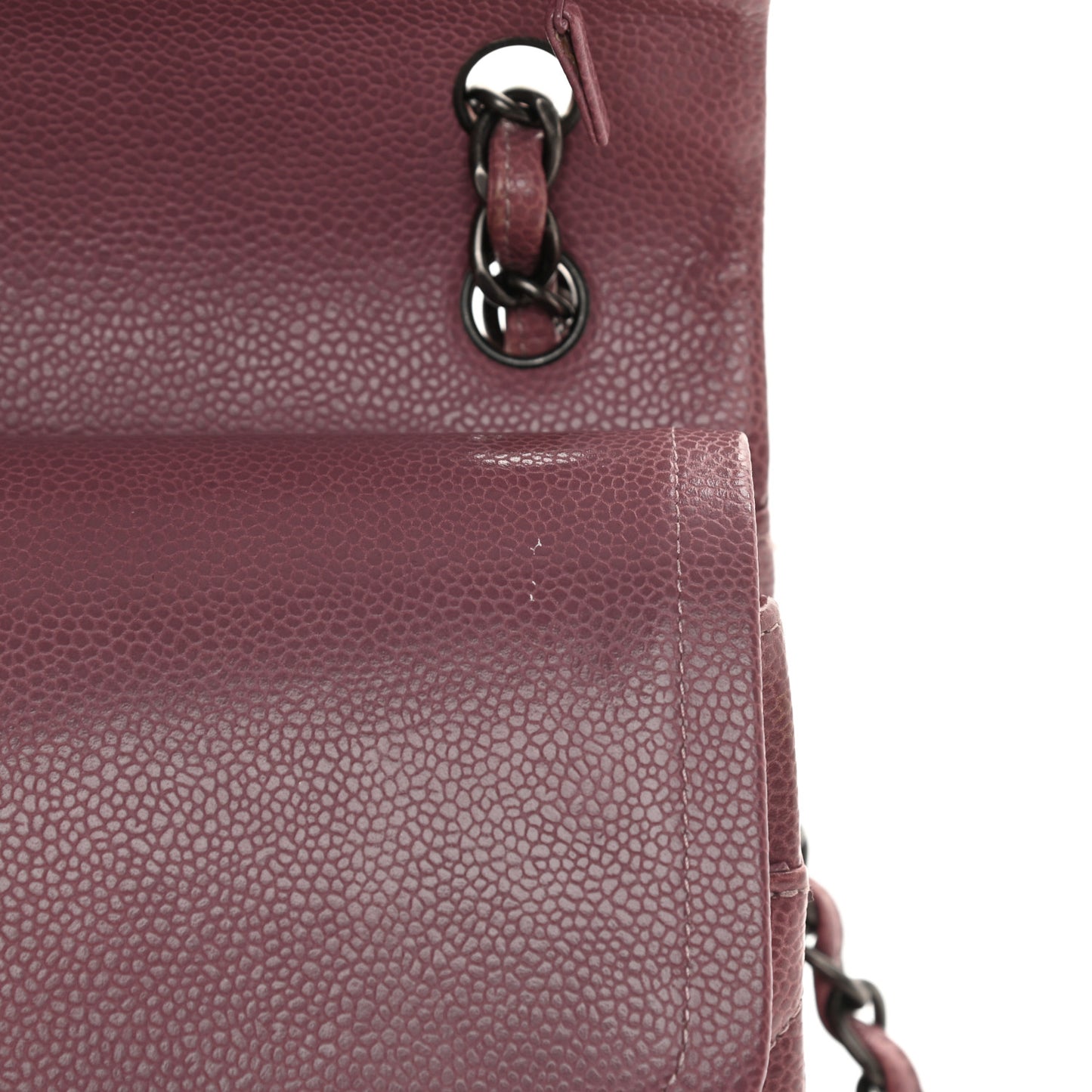 Caviar Quilted Jumbo Double Flap Light Purple