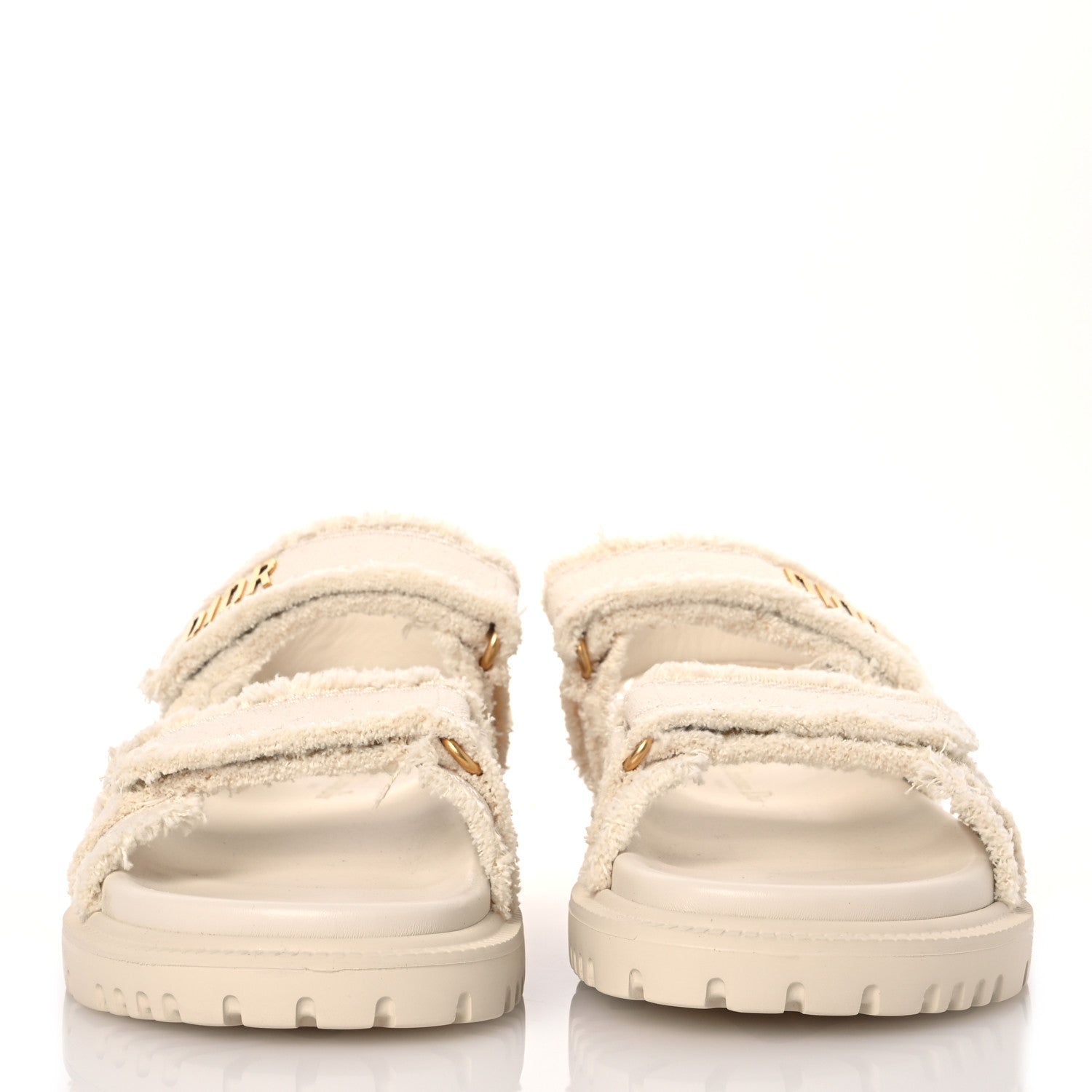 Christian Dior Cotton Dioract 10mm Sandals 37 Ecru 2 of 12