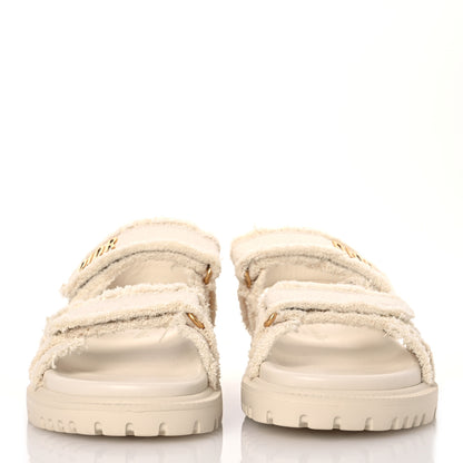 Christian Dior Cotton Dioract 10mm Sandals 37 Ecru 2 of 12