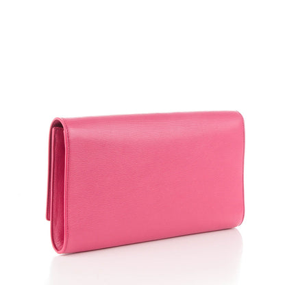 Saint Laurent Calfskin Monogram Large Belle De Jour Clutch Pink 3 of 7