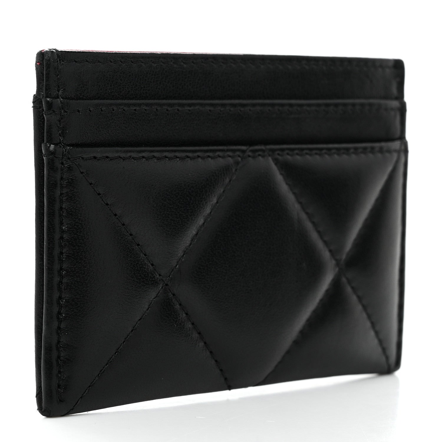 Chanel Lambskin Quilted Chanel 19 Card Holder Black 3 of 9