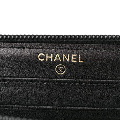 Chanel Lambskin Quilted Boy Long Zip Around Wallet Black 6 of 11