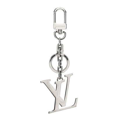 Louis Vuitton Metal Palladiium Finish LV Initiales Bag Charm Key Holder Silver 1 of 3