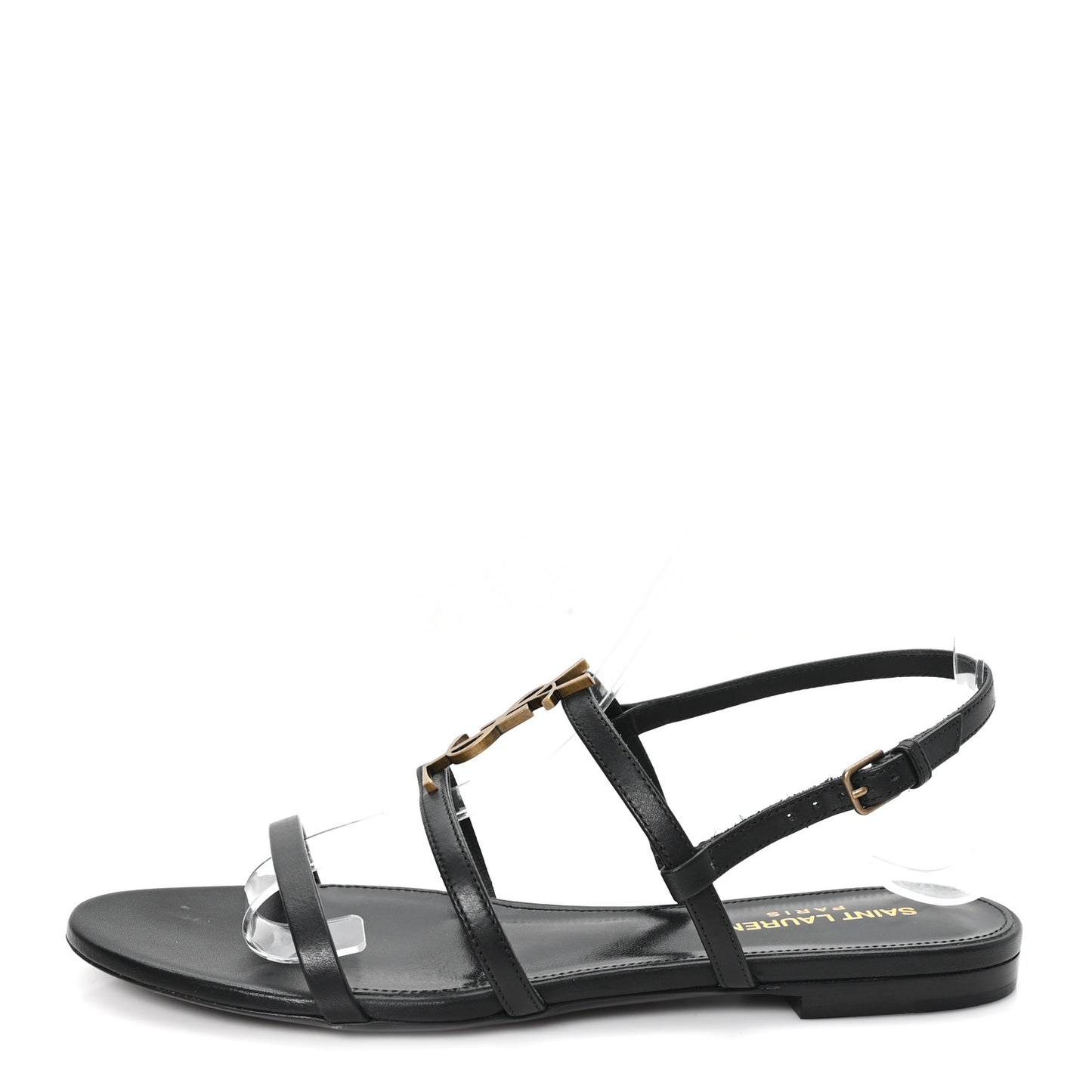 Calfskin Cassandra Monogram Sandals 37 Black