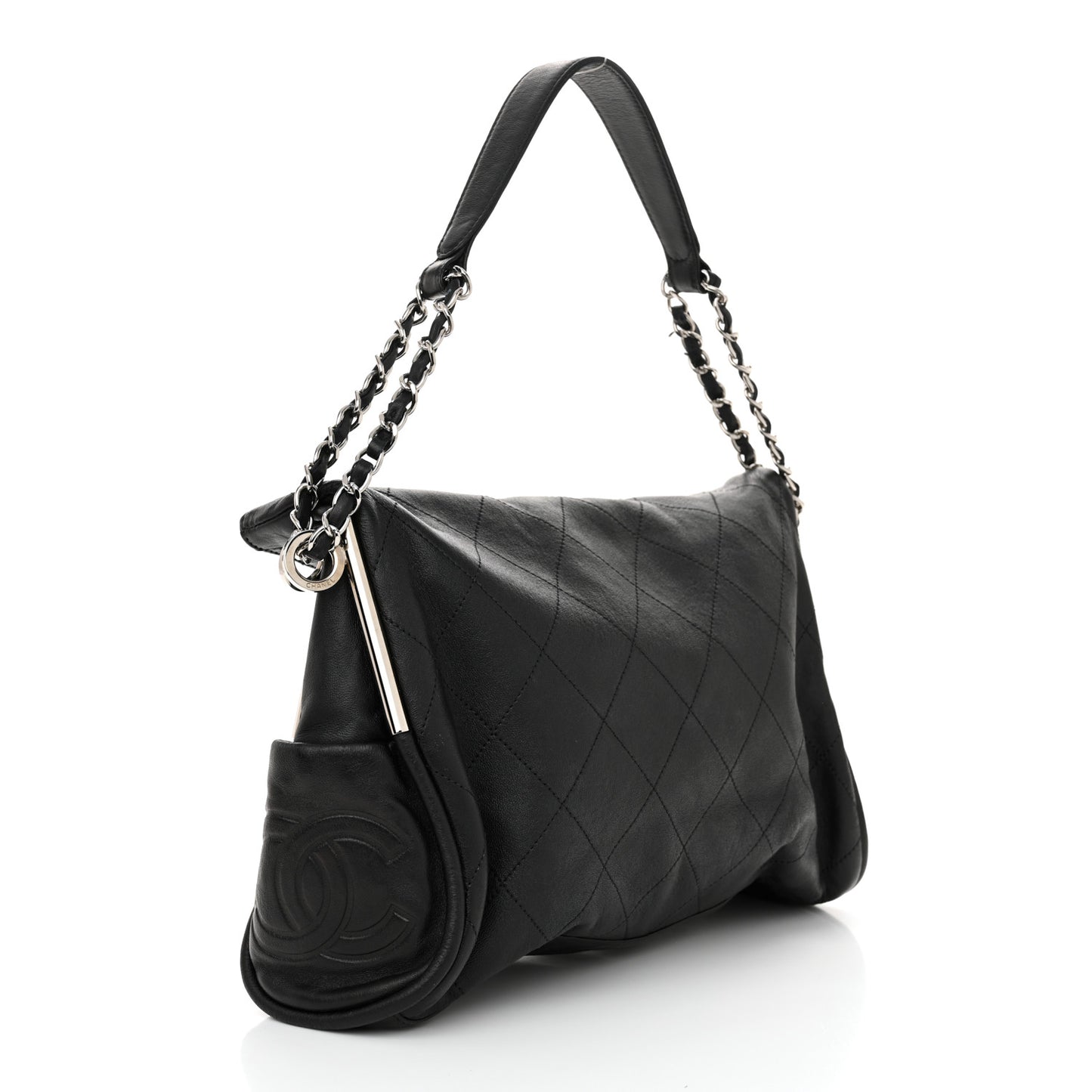 Lambskin Stitched Medium Ultimate Soft Tote Black