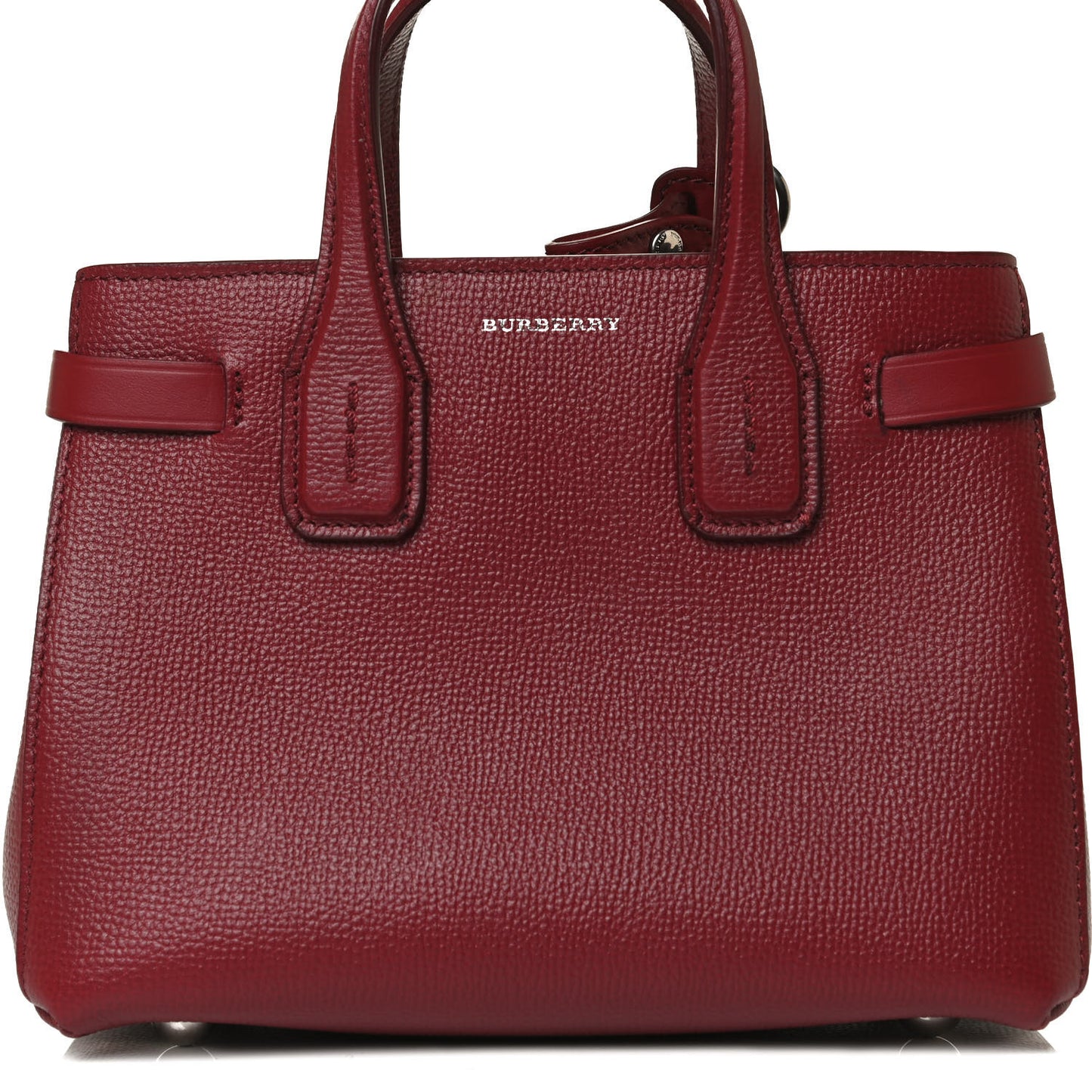 Grainy Calfskin House Check Baby Banner Tote Crimson
