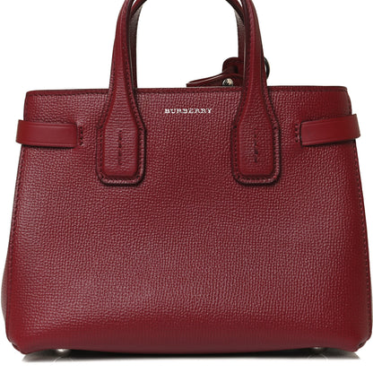 Burberry Grainy Calfskin House Check Baby Banner Tote Crimson 7 of 11
