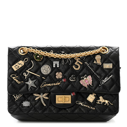 Chanel Aged Calfskin Lucky Charms 2.55 Reissue 225 Flap Black 1 of 12