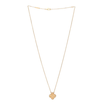 Van Cleef & Arpels 18K Yellow Gold Guilloche Vintage Alhambra Pendant Necklace 3 of 5