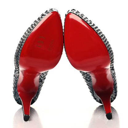 Christian Louboutin Snakeskin Lady Daf 160 Pumps 39.5 Blue Khol 5 of 9
