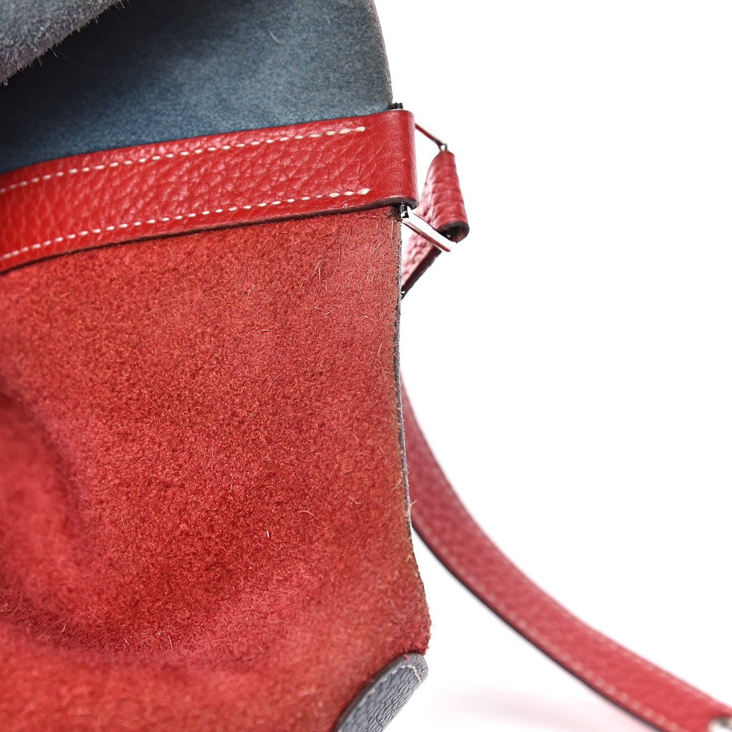 Hermes Taurillon Clemence Picotin Lock 26 GM Rouge Casaque Bleu Thalassa 12 of 16