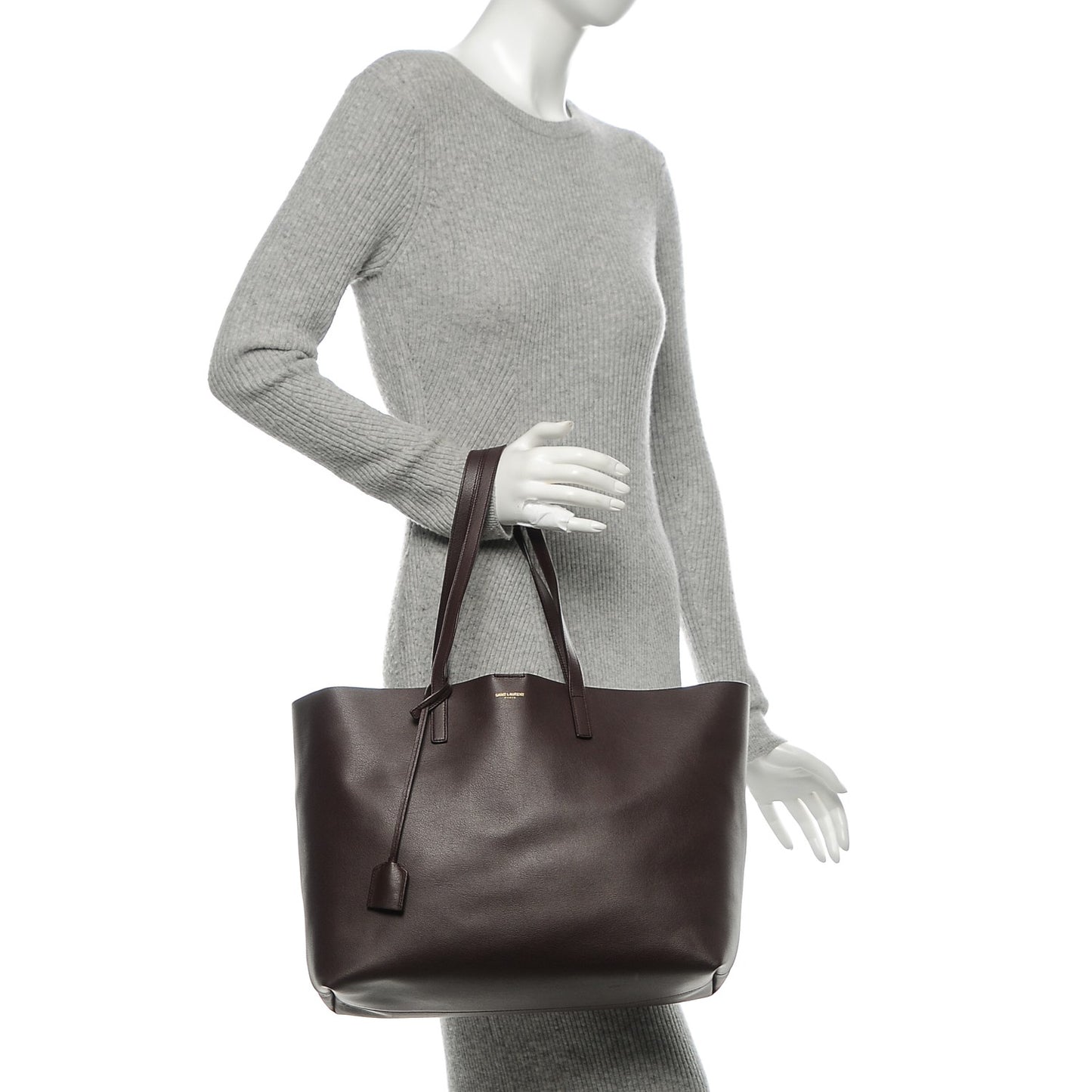 Calfskin Large Shopping Tote Bordeaux