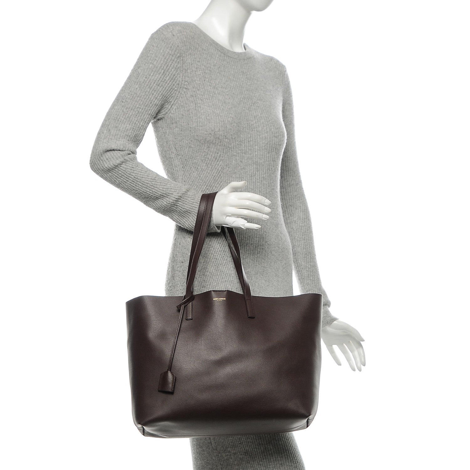 Saint Laurent Calfskin Large Shopping Tote Bordeaux 2 of 6